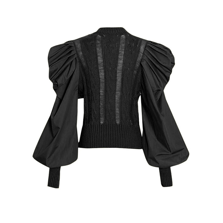 knit top with puff sleeves – OLIVIA