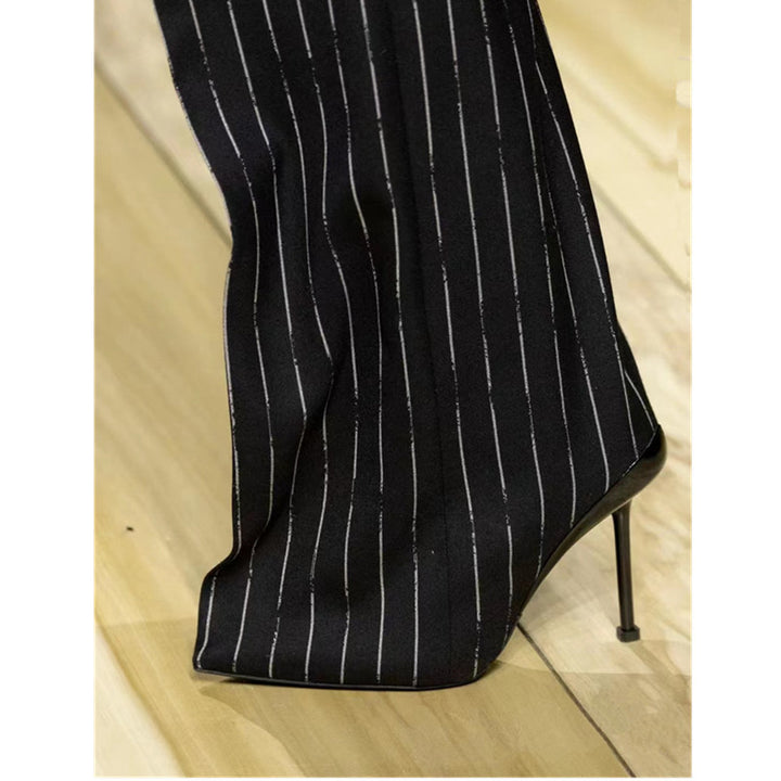 pointed-toe sculpted leather boots – VANTA