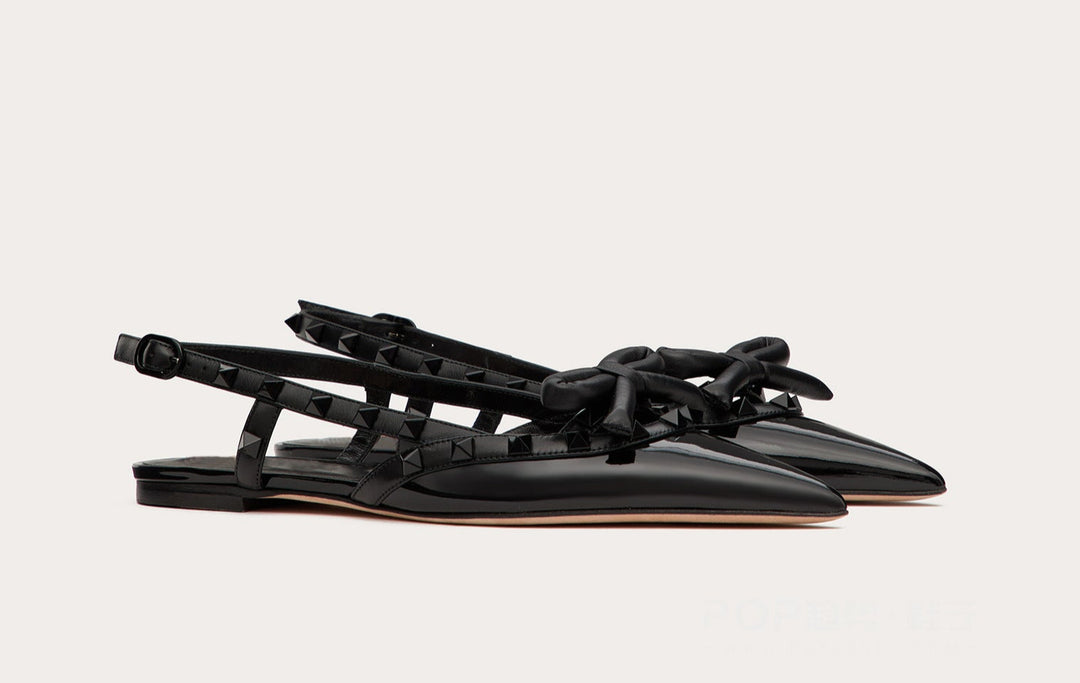 studded bow-detail pointed flats – VERAZIA