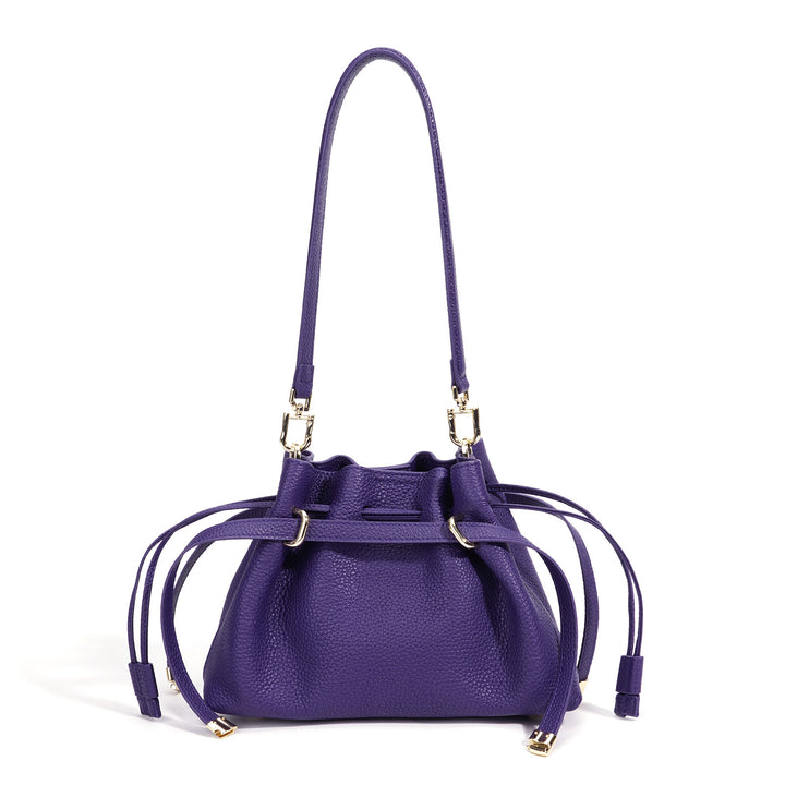 Taupe Drawstring Mini Bucket Bag – AVELINE