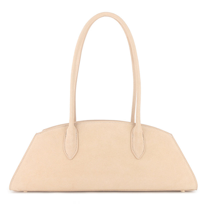 sleek half-moon leather tote with elongated handles – VELORA
