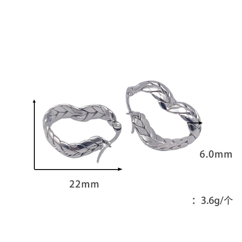 أقراط ذهبية مضفرة على شكل حلقة - سينيا