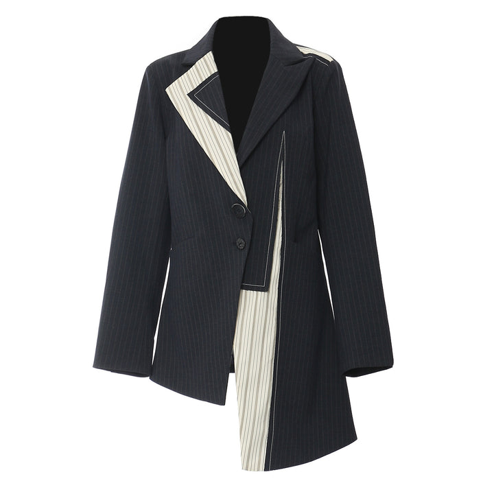 Asymmetric Pinstripe Blazer - Classy