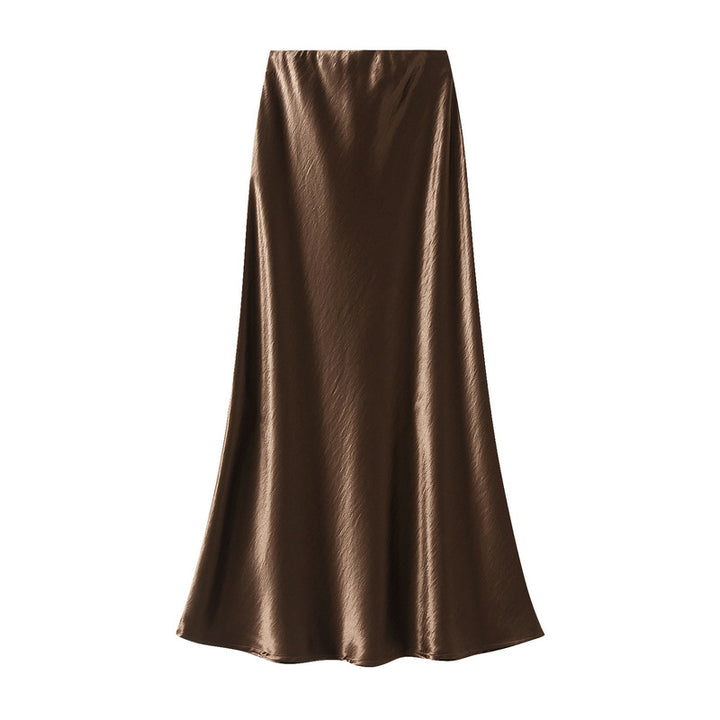 satin A-line midi skirt in icy blue – FROST