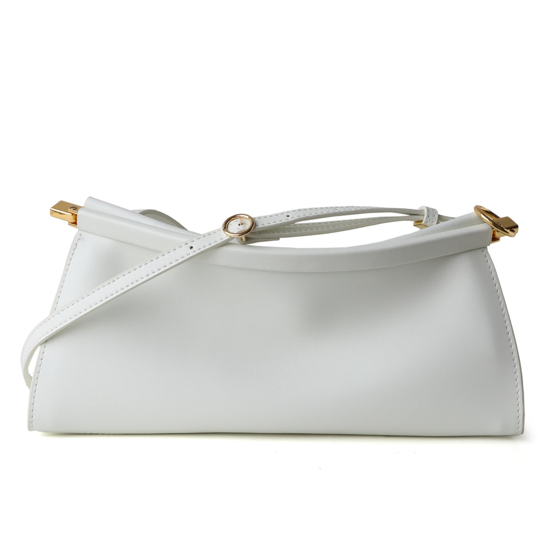 sleek leather shoulder bag with curved silhouette – ZOKSH