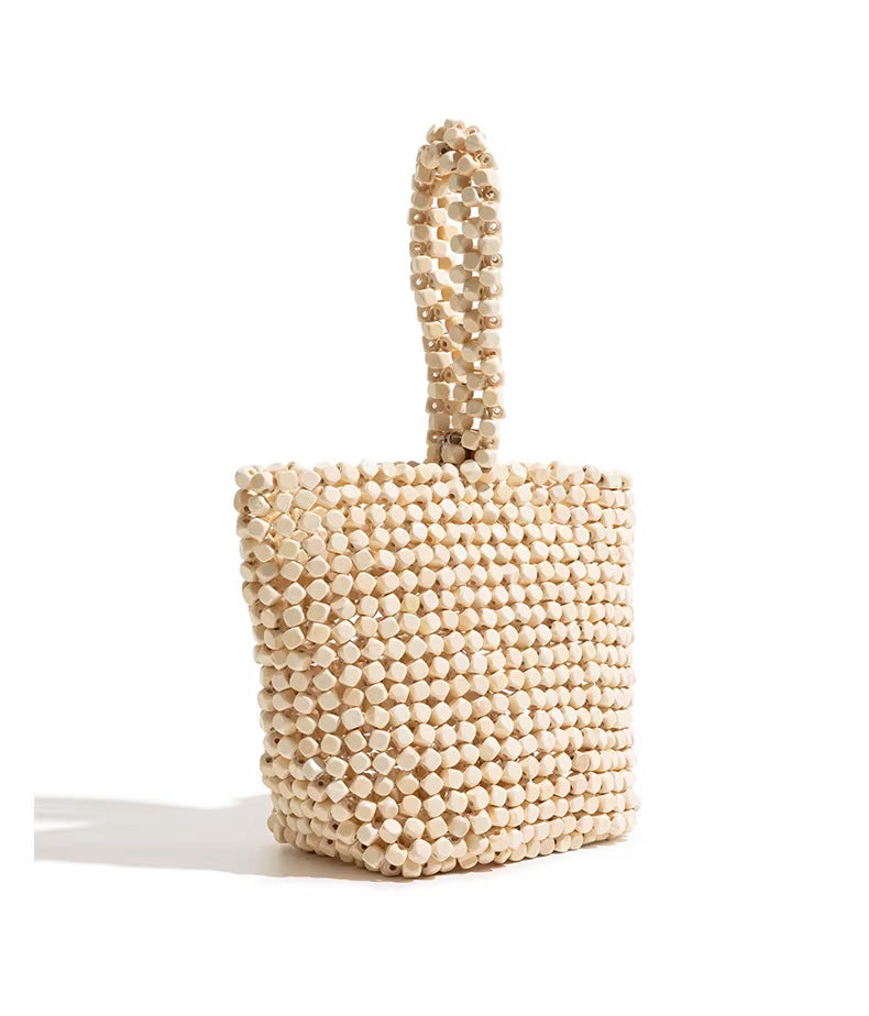 mini beaded tote bag with structured handle – COCO