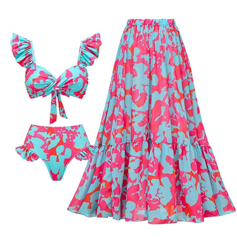 ruffle bikini set with tiered maxi skirt – TROPIC