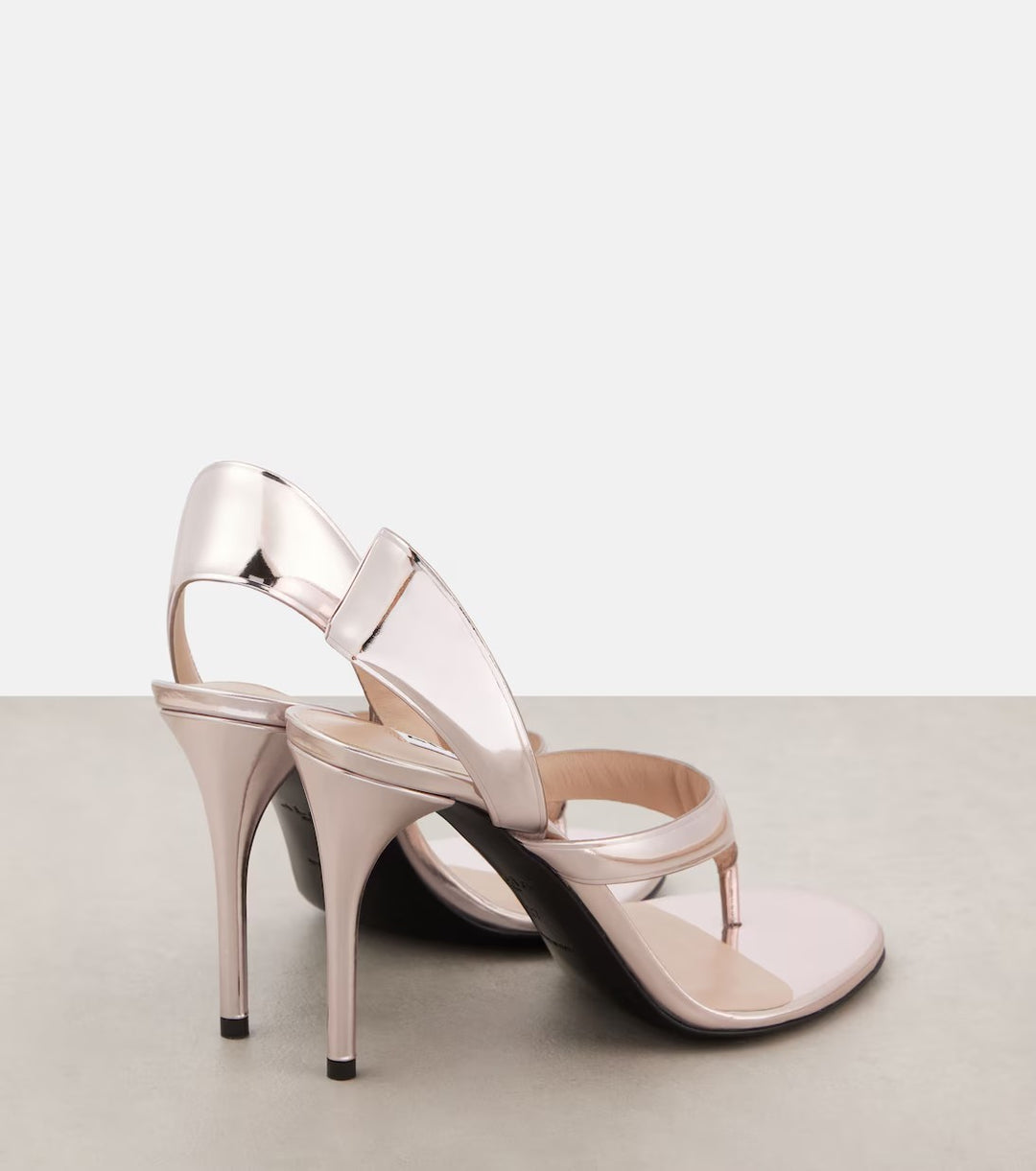 metallic gold thong-strap high heels – AURORA
