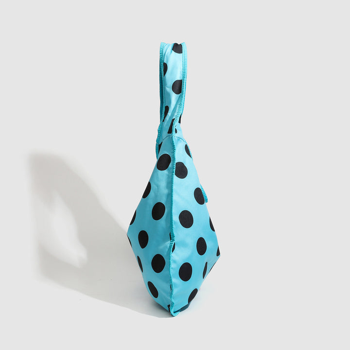 Blue Polka Dot Shoulder Tote Bag - Casual