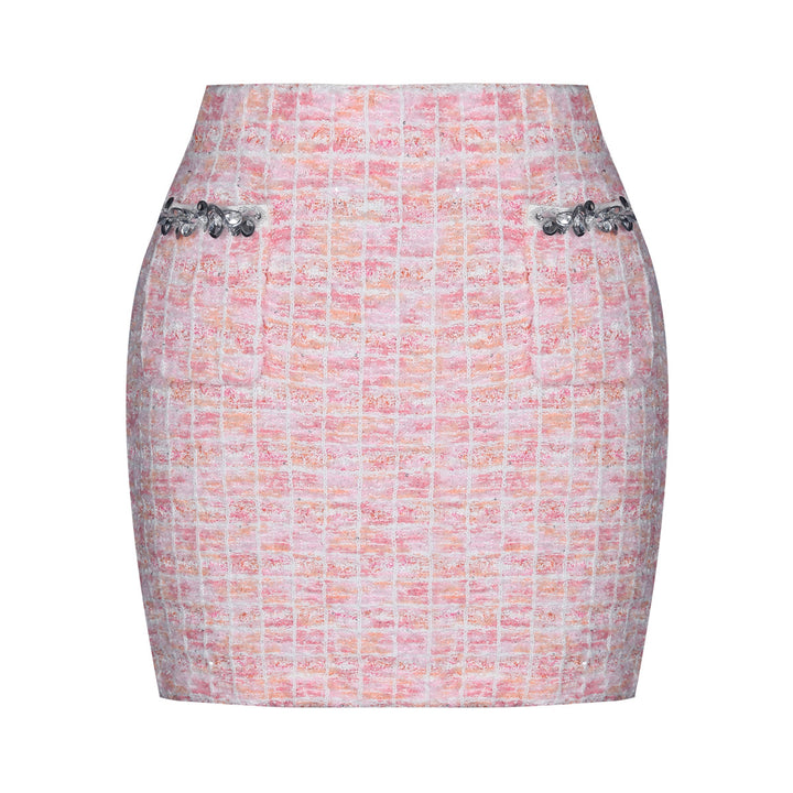 طقم تويد من قطعتين مع حواف من الترتر – سيلينيدي