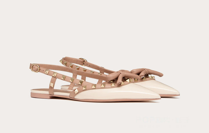 studded bow-detail pointed flats – VERAZIA