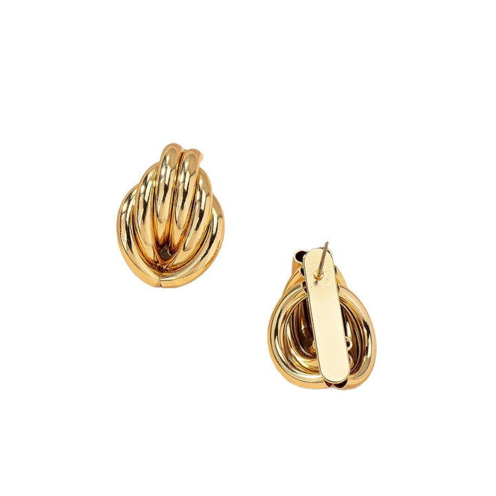 Interwoven teardrop hoop earrings with sculpted gold bands – Lomgi