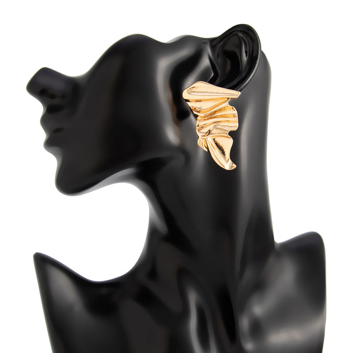 Sculptural ripple earrings with fluid silhouette - Lonwa