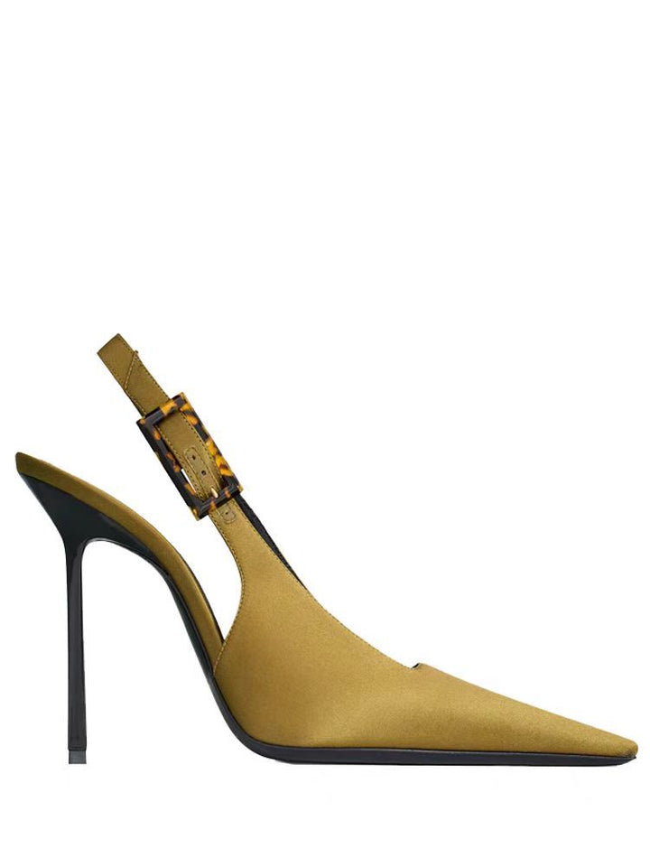 slingback stiletto pumps with tortoiseshell buckle – VERAPKI