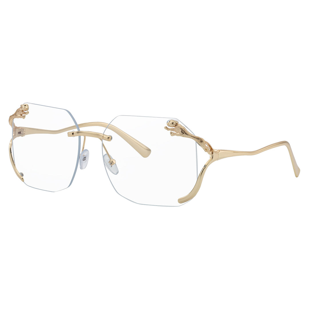 oversized square sunglasses with panther detail - AURORXA