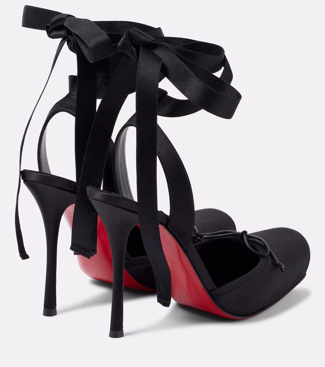 satin platform heels with ribbon ankle ties – BELLE