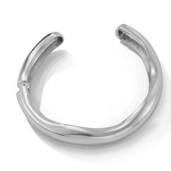 Bold metallic choker with wave detail - Nertu