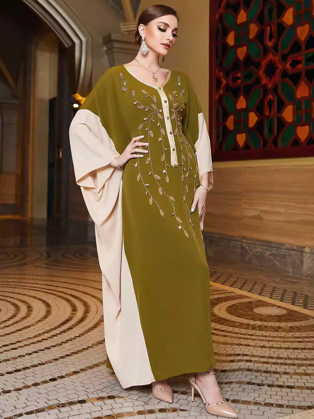 Elegant Long Sleeve Maxi Dress with Soft Structure – MARIELLE