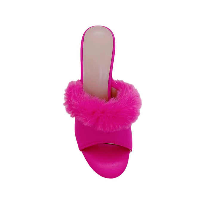 mules with faux fur trim – COCO