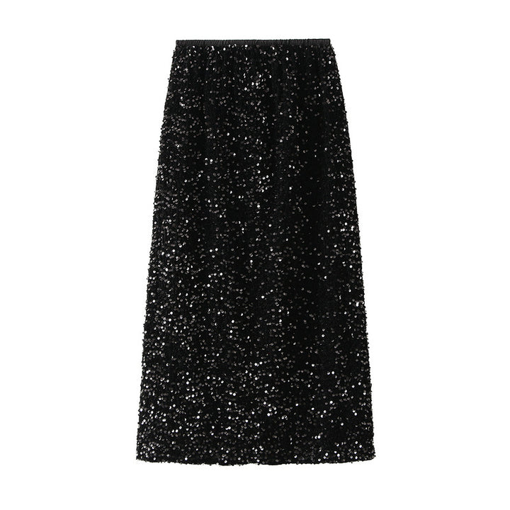 full sequin A-line midi skirt – LUNARG
