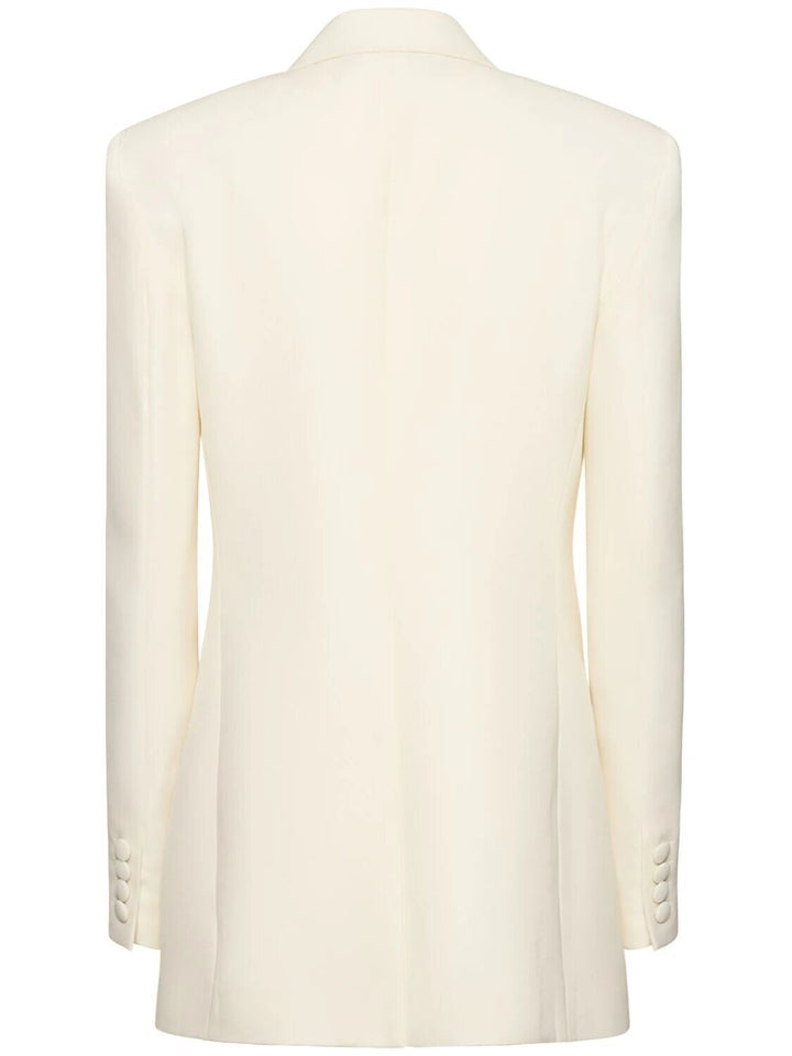 Tuxedo-style double-breasted blazer with contrast lapel – NOIR