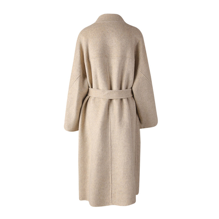 belted wool wrap coat with oversized silhouette – NELAVA