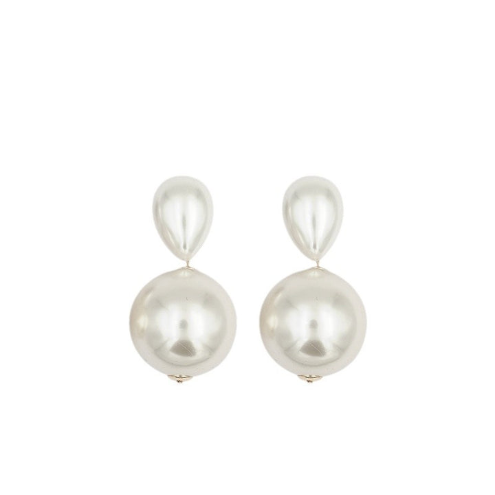 drop stud earrings with double pearls - CELINEWRA