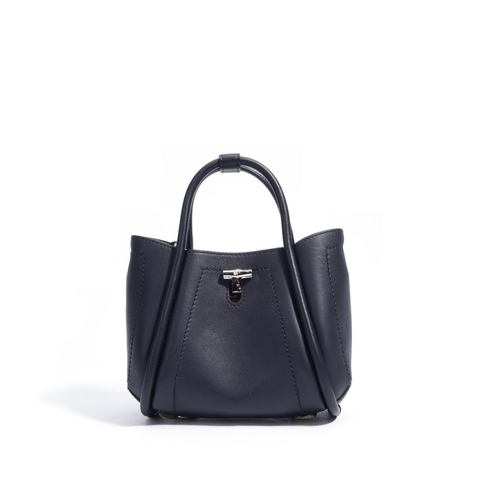 mini trapeze top-handle bag with lock detail - LARA