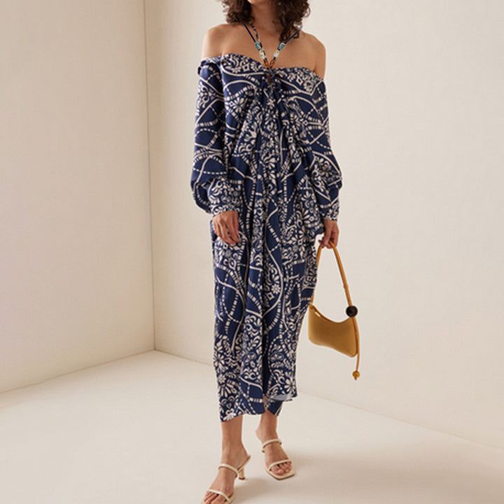 embellished strap one-piece with printed cover-up – ORNAMENT