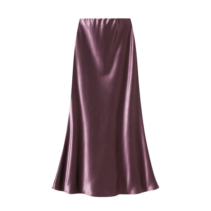 satin A-line midi skirt in icy blue – FROST