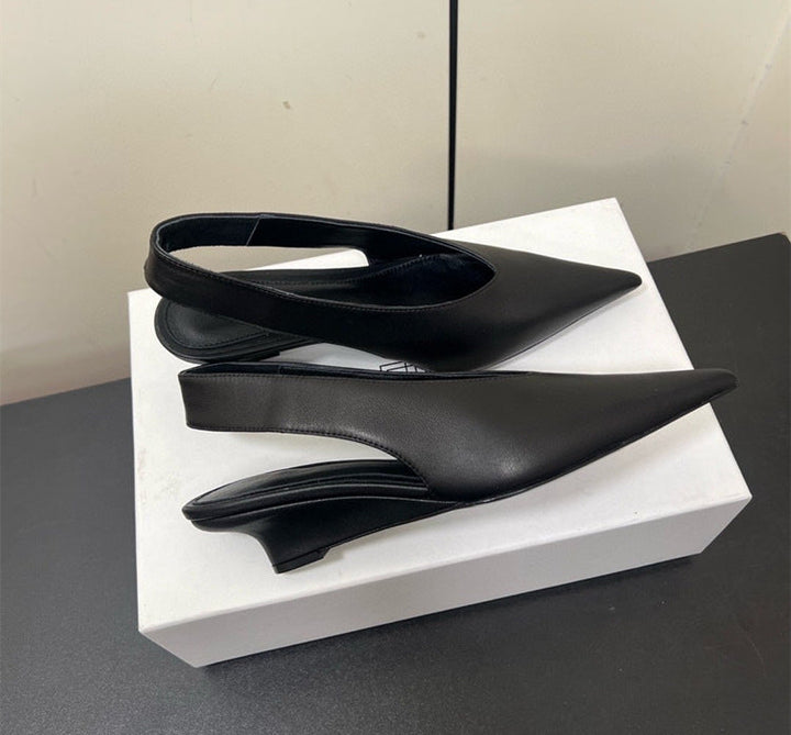 pointed patent slingback heels - LQNA