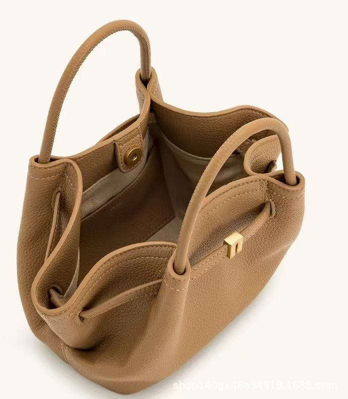 structured mini tote bag with folded side panels – VERA