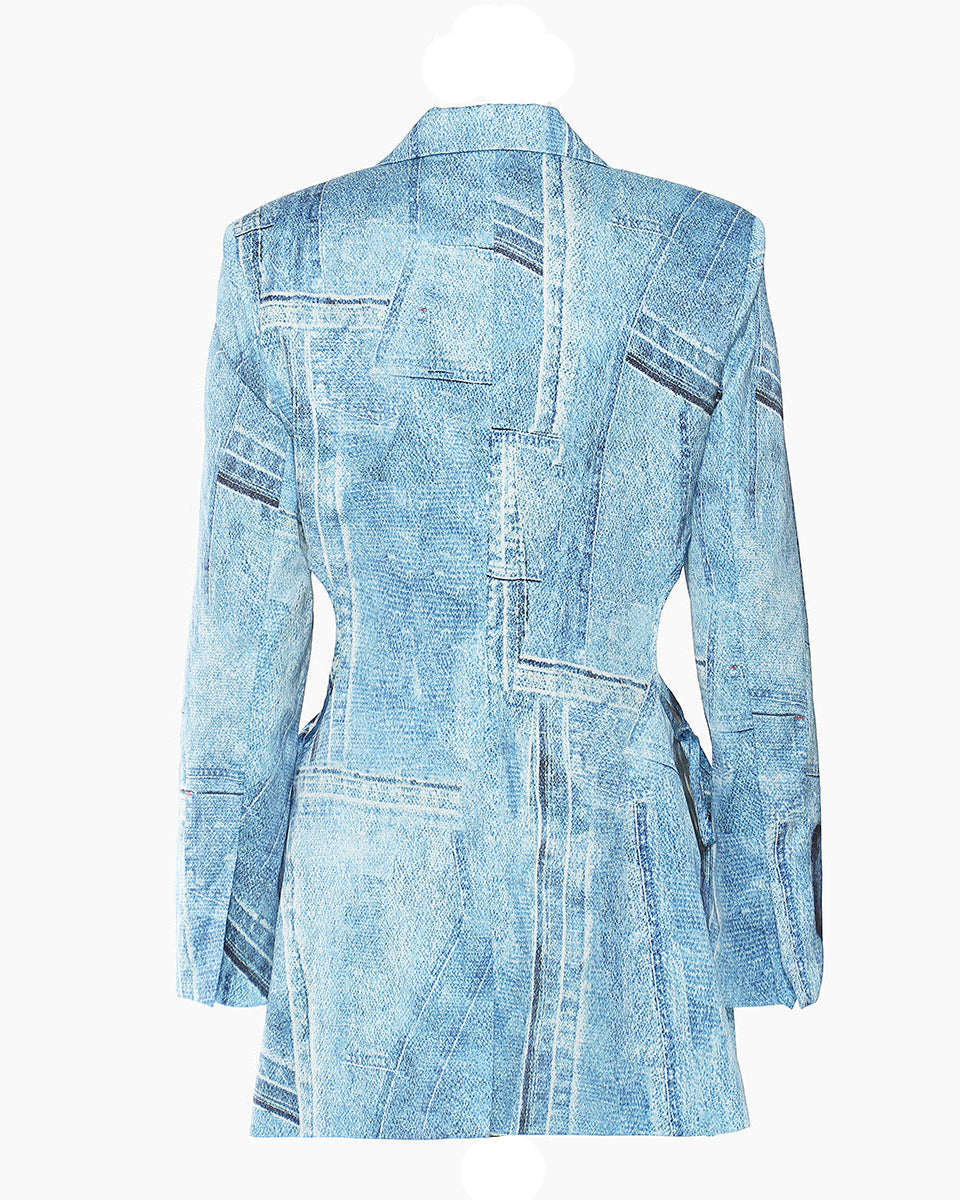 Geplooide top met uitlopende mouwen en maxi-rok set met tailleband – Rosiny 