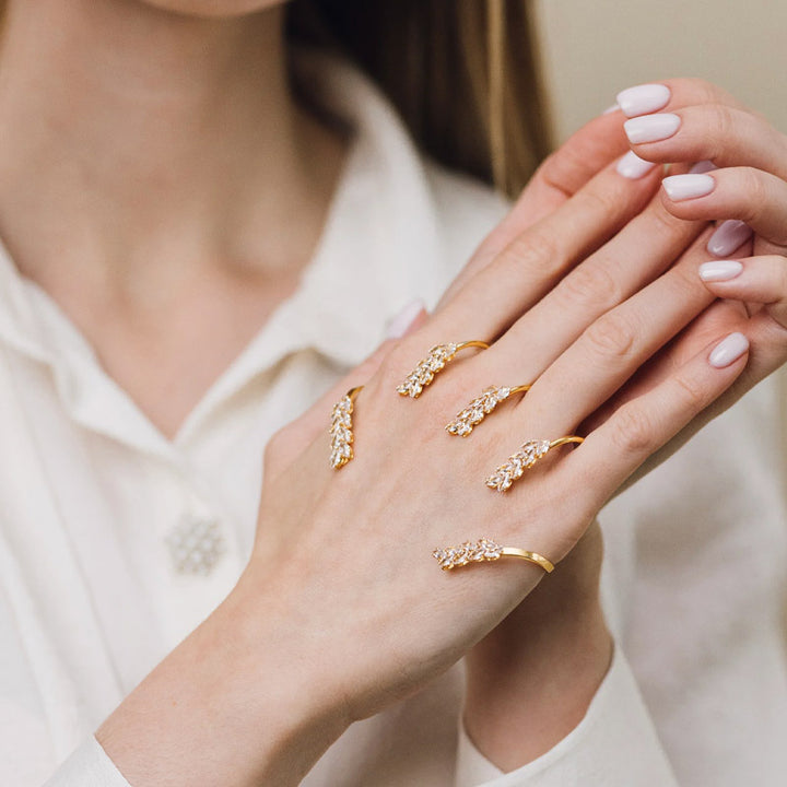 crystal cluster multi-finger ring – Acham