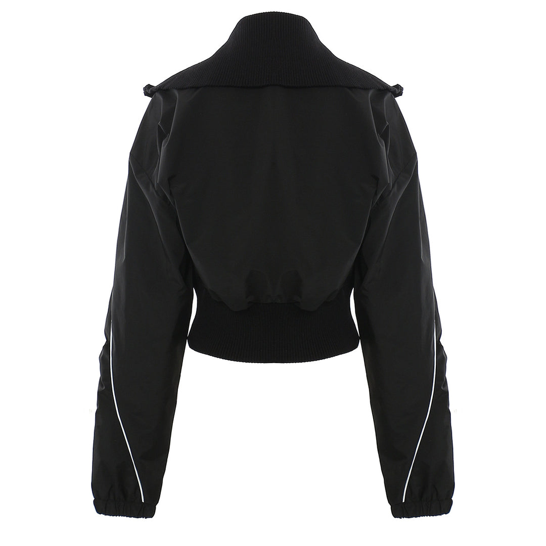 Cropped Utility Bomber Jacket with Zip Pockets – OLIVE