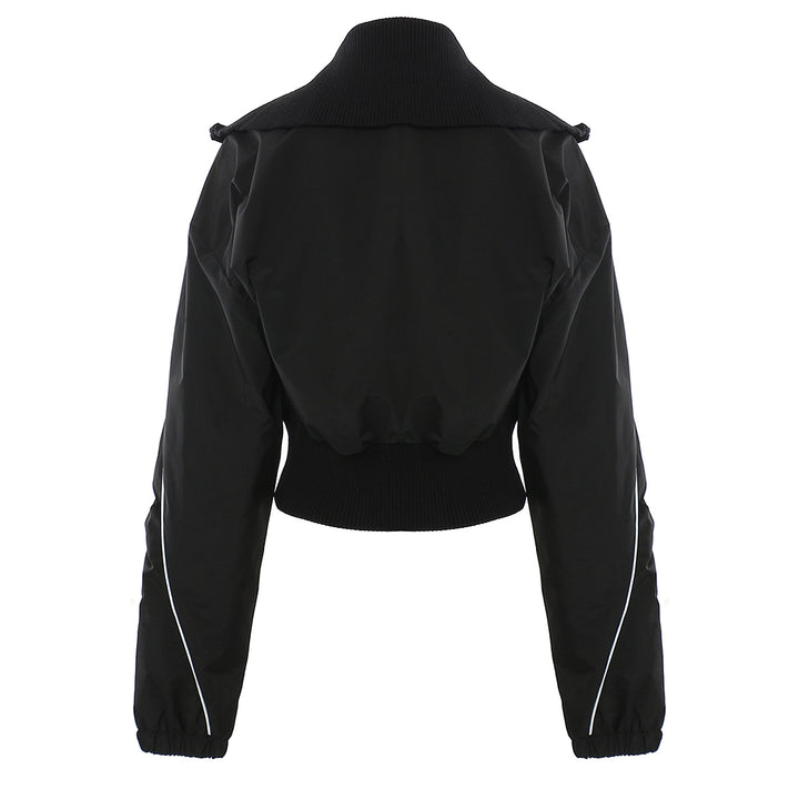 Cropped Utility Bomber Jacket with Zip Pockets – OLIVE