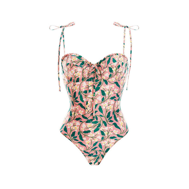 floral printed one-piece swimsuit with matching sarong – LORENA