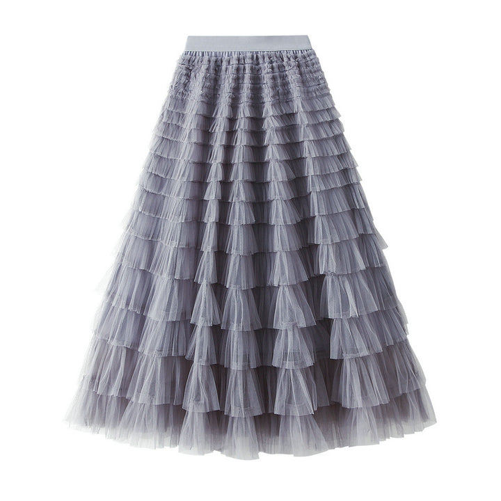 Multi-layered midi skirt with elastic waistband - Sidvu