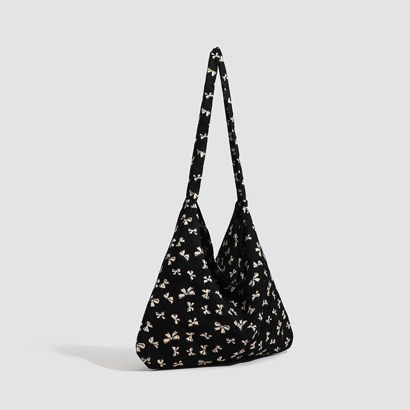 Floral Print Slouch Shoulder Bag - Midnight
