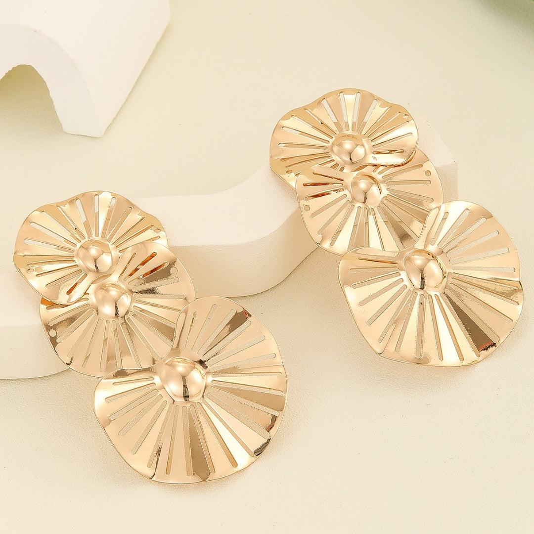 Boucles d'oreilles créoles à double couche texturée avec détail gravé – Akoma 