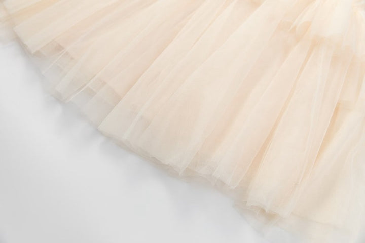 long-sleeve embroidered tulle gown with tiered skirt – ALINA