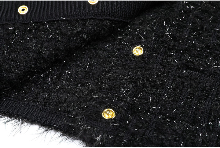 tweed jacket with gold button detailing – VERAQU