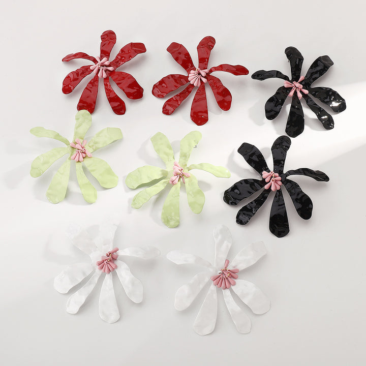 abstract flower enamel earrings – PETALIA