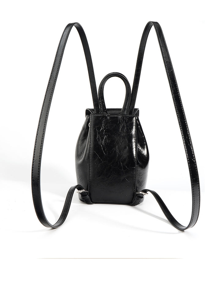 mini structured backpack with rounded flap - LIXA