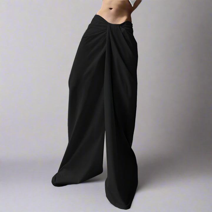 Wide-leg trousers with knot waist detailing - Aprino