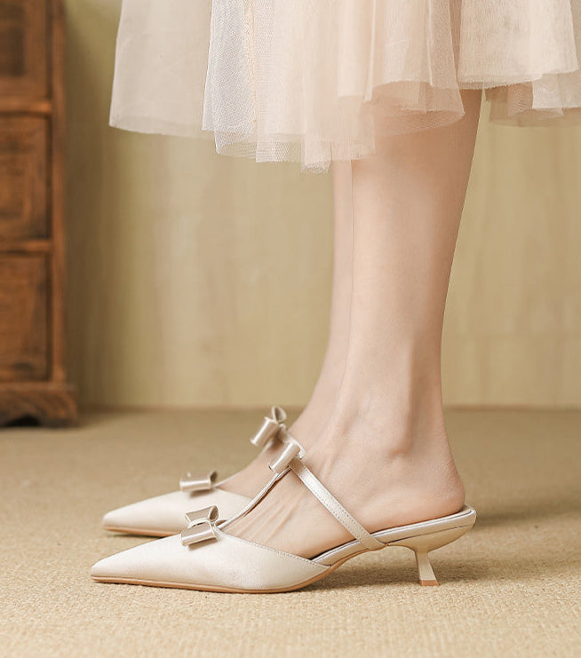 mule heels with double bow strap - SERELIKU