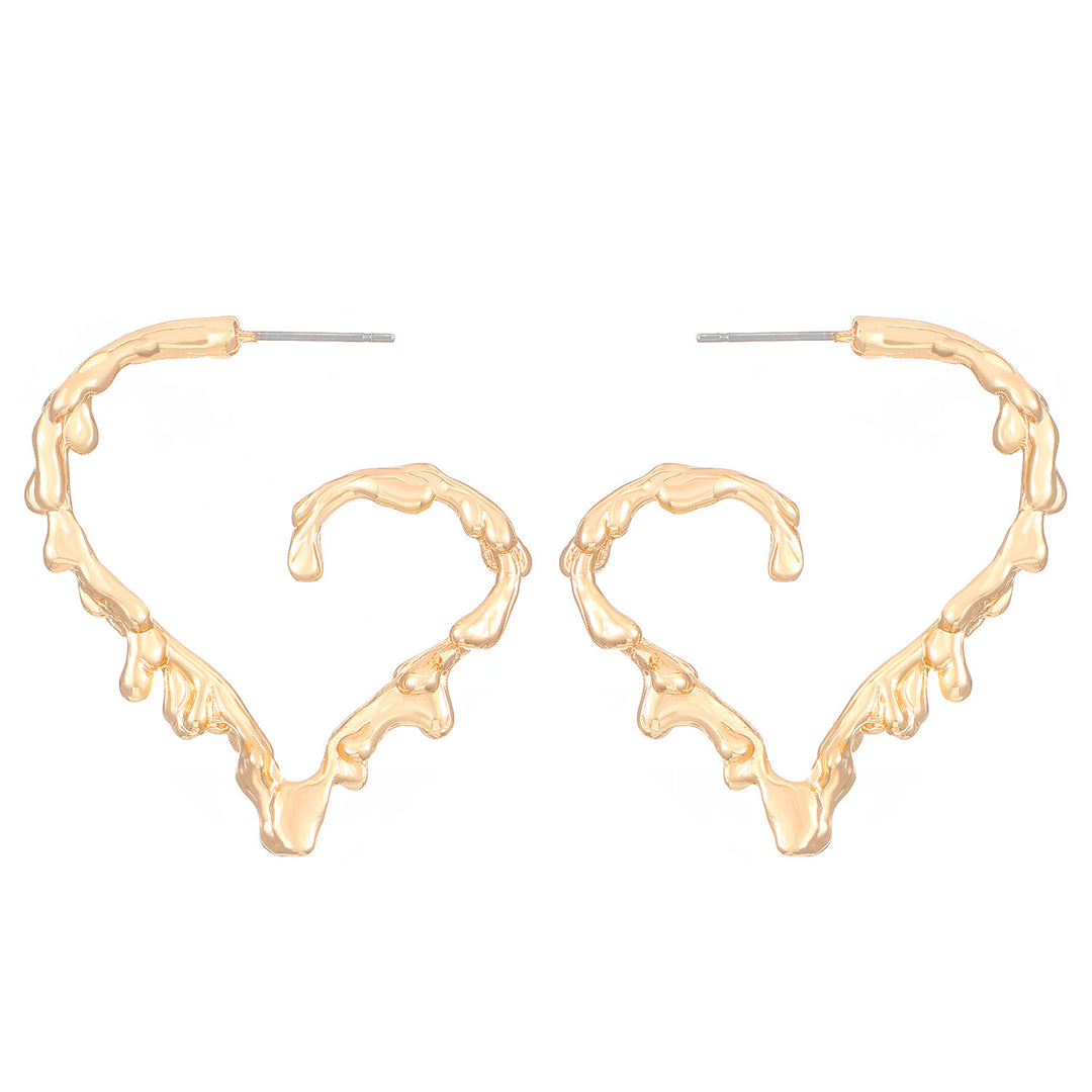 Boucles d'oreilles créoles à double couche texturée avec détail gravé – Akoma 