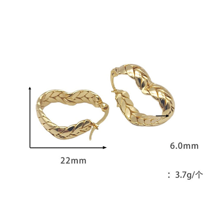 أقراط ذهبية مضفرة على شكل حلقة - سينيا