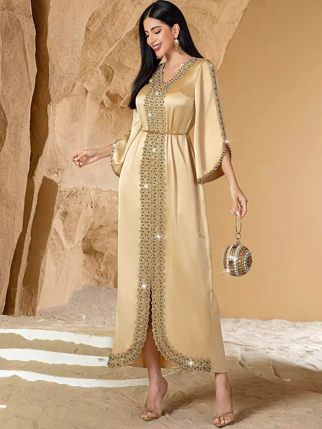 فستان ماكسي أنيق بأكمام طويلة – ليريا