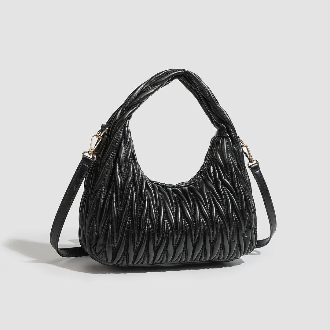 Quilted Hobo Shoulder Bag - Sand